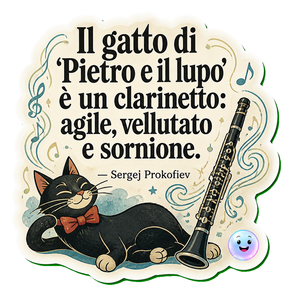 Il gatto di 'Pietro e il lupo' è un clarinetto: agile, vellutato e sornione.