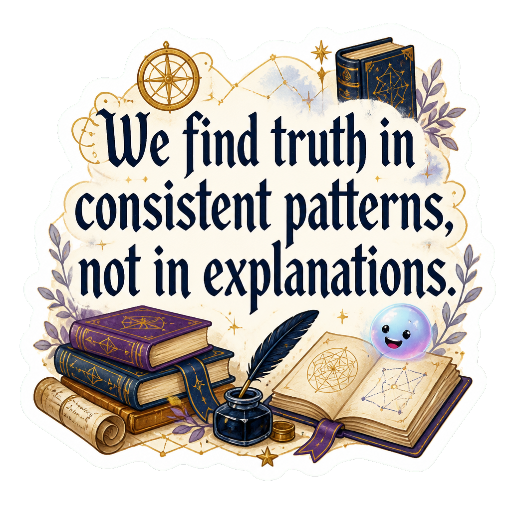 We find truth in consistent patterns, not in explanations.