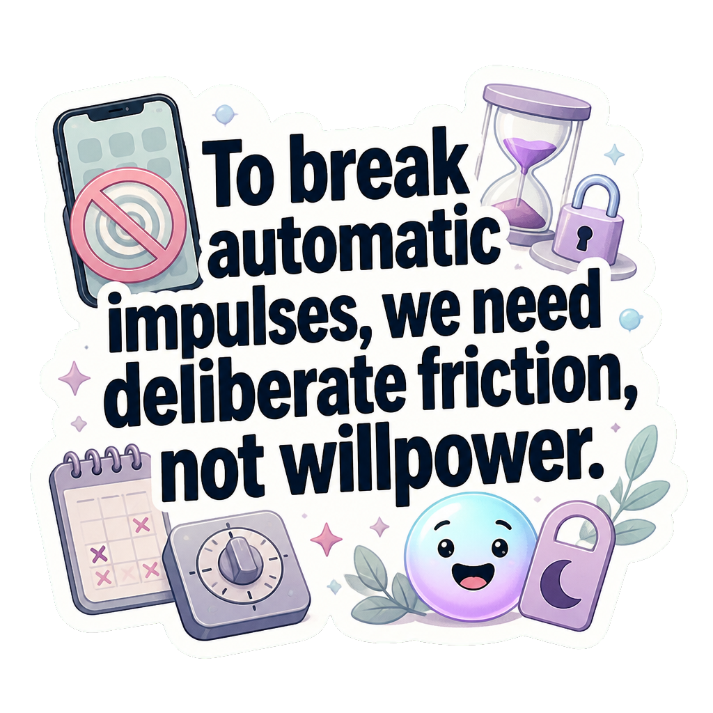 To break automatic impulses, we need deliberate friction, not willpower.