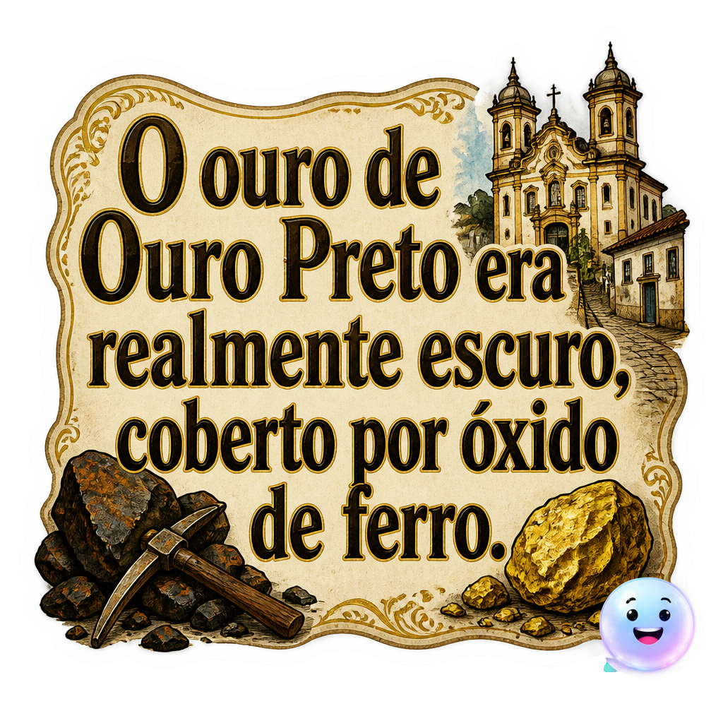 O ouro de Ouro Preto era realmente escuro, coberto por óxido de ferro.