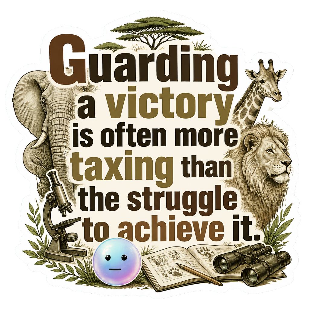 Guarding a victory is often more taxing than the struggle to achieve it.