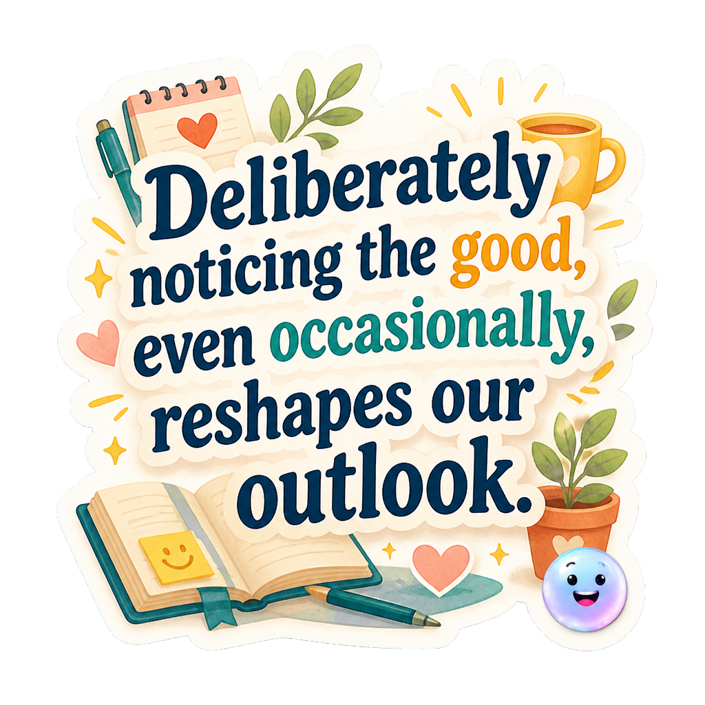 Deliberately noticing the good, even occasionally, reshapes our outlook.