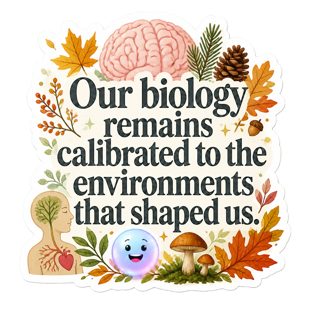 Our biology remains calibrated to the environments that shaped us.