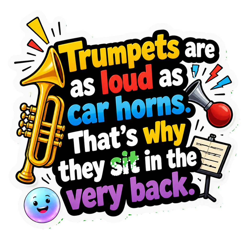 Trumpets are as loud as car horns. That's why they sit in the very back.