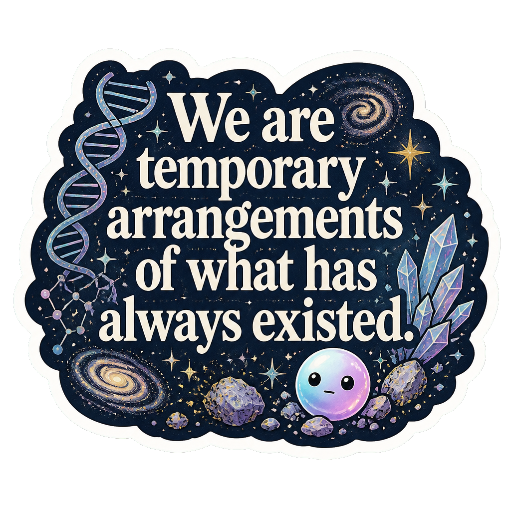 We are temporary arrangements of what has always existed.