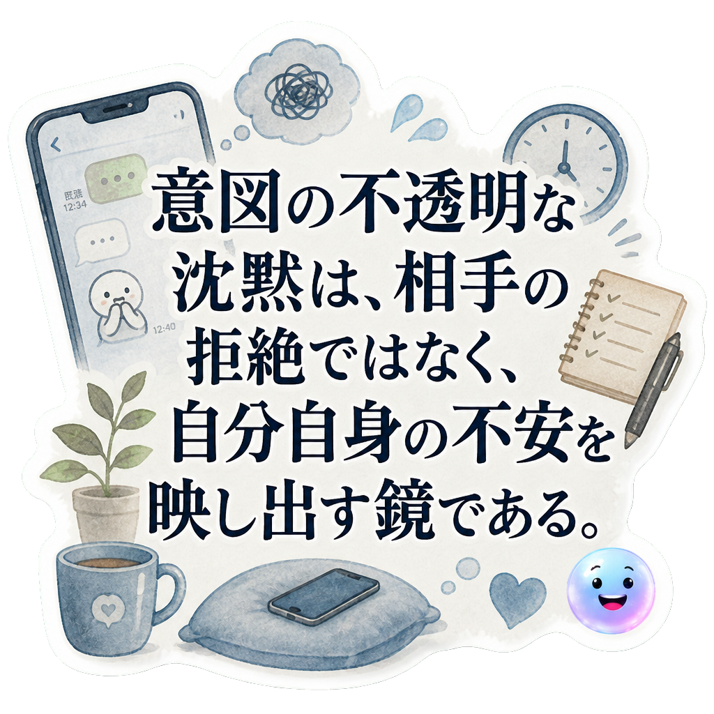 意図の不透明な沈黙は、相手の拒絶ではなく、自分自身の不安を映し出す鏡である。