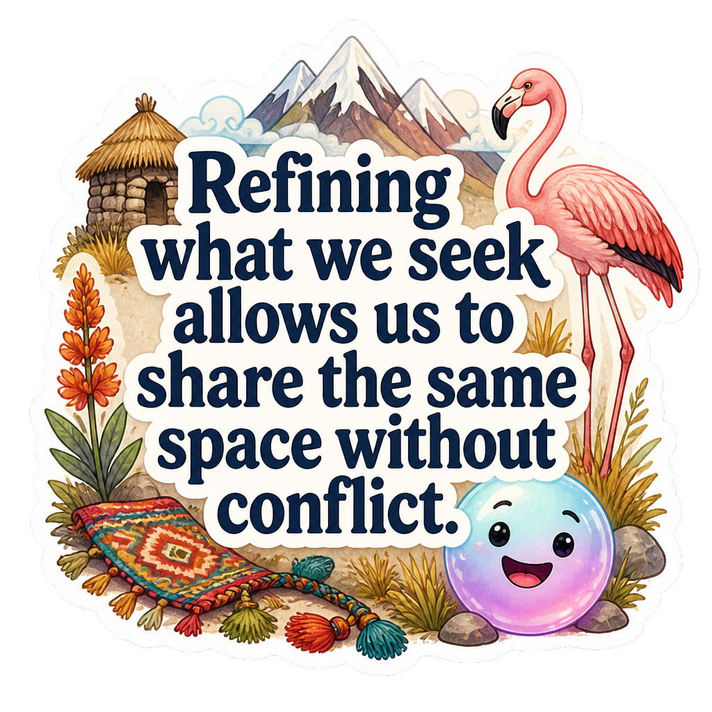 Refining what we seek allows us to share the same space without conflict.