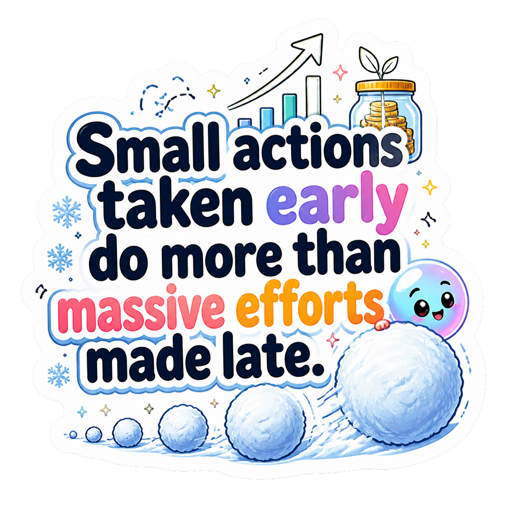 Small actions taken early do more than massive efforts made late.