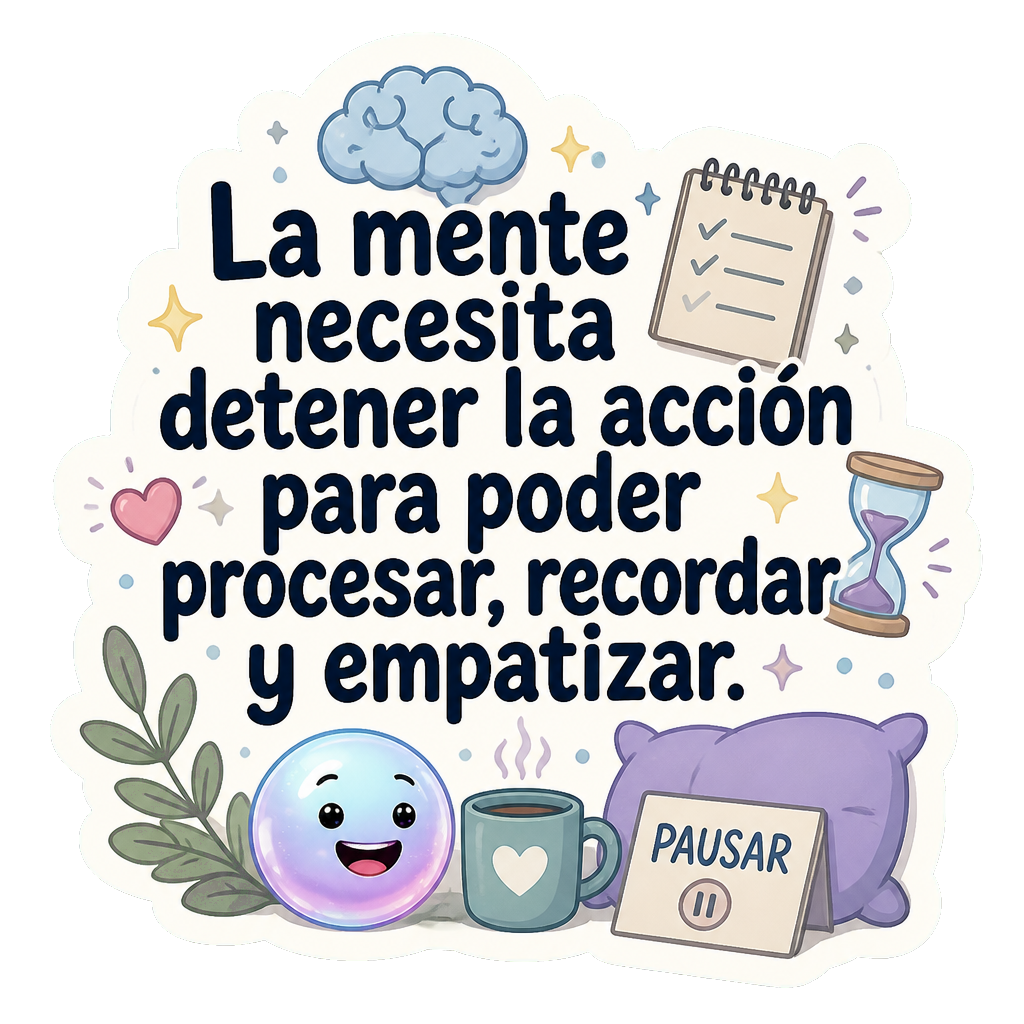 La mente necesita detener la acción para poder procesar, recordar y empatizar.