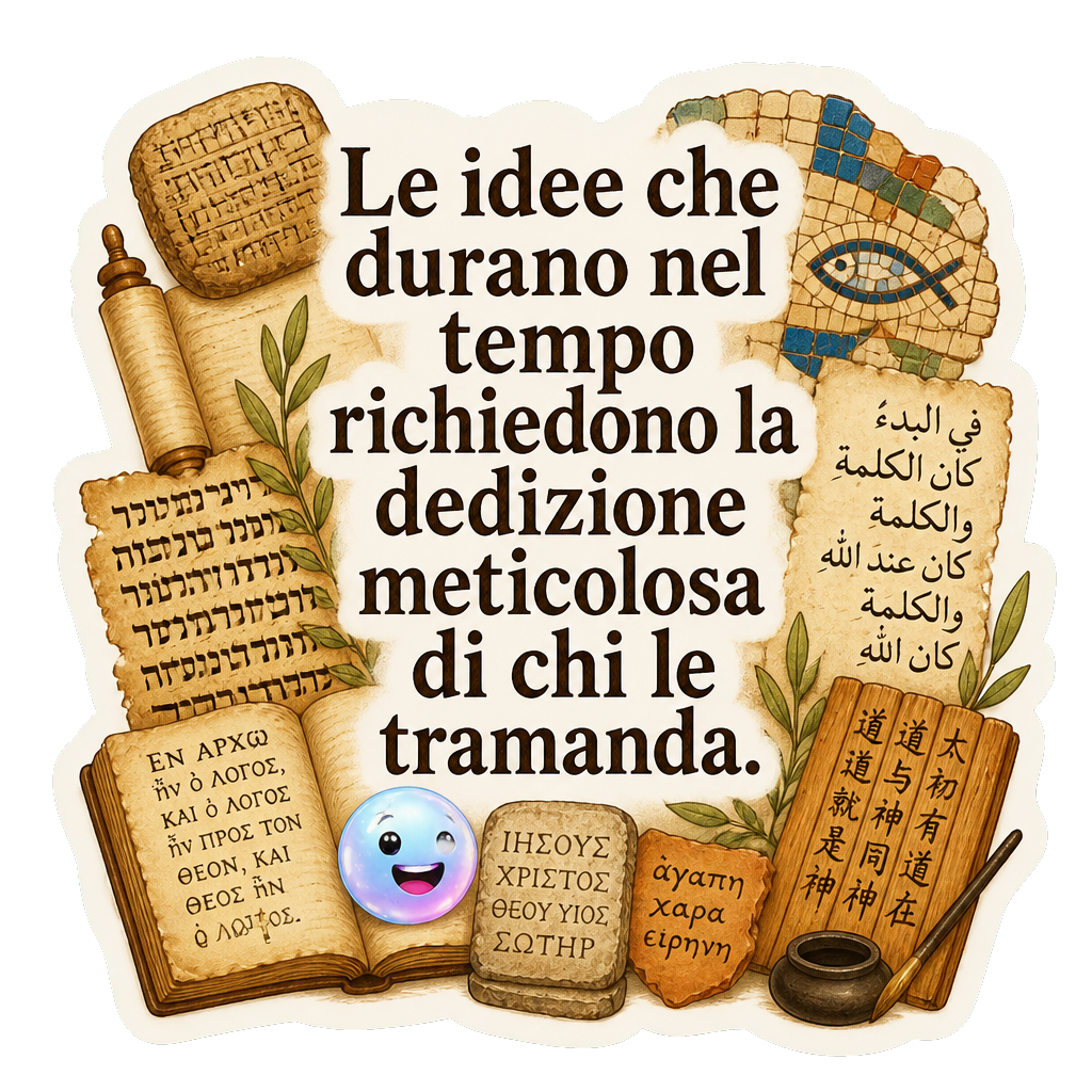 Le idee che durano nel tempo richiedono la dedizione meticolosa di chi le tramanda.