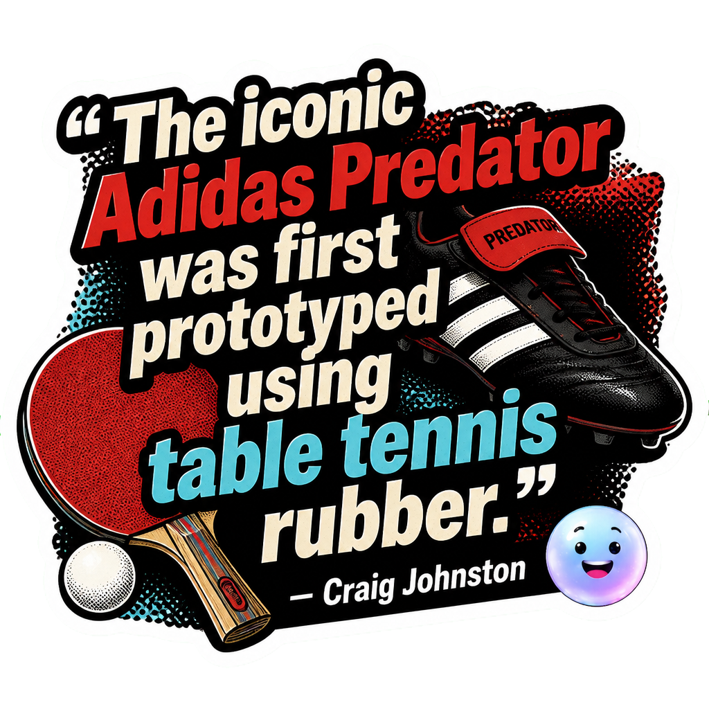 The iconic Adidas Predator was first prototyped using table tennis rubber.