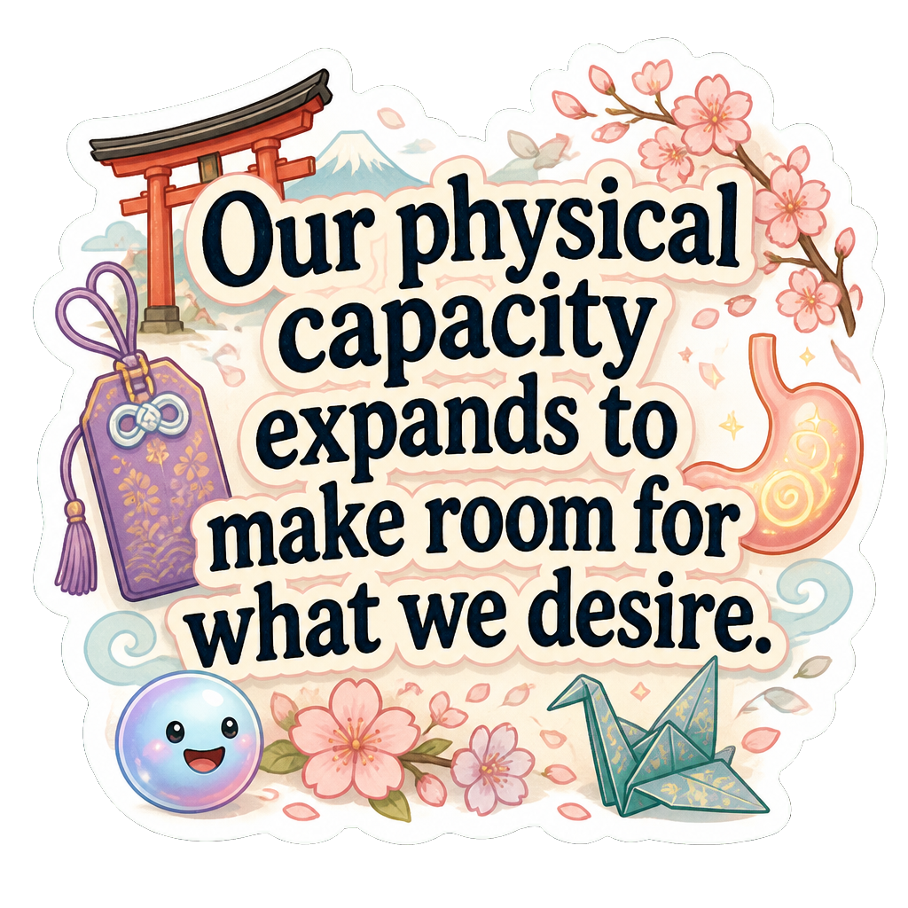 Our physical capacity expands to make room for what we desire.