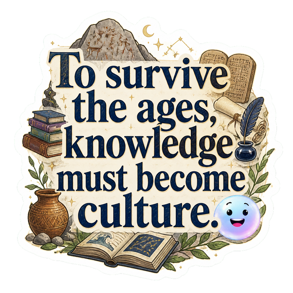 To survive the ages, knowledge must become culture.
