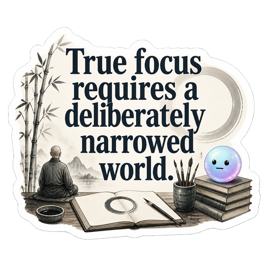 True focus requires a deliberately narrowed world.