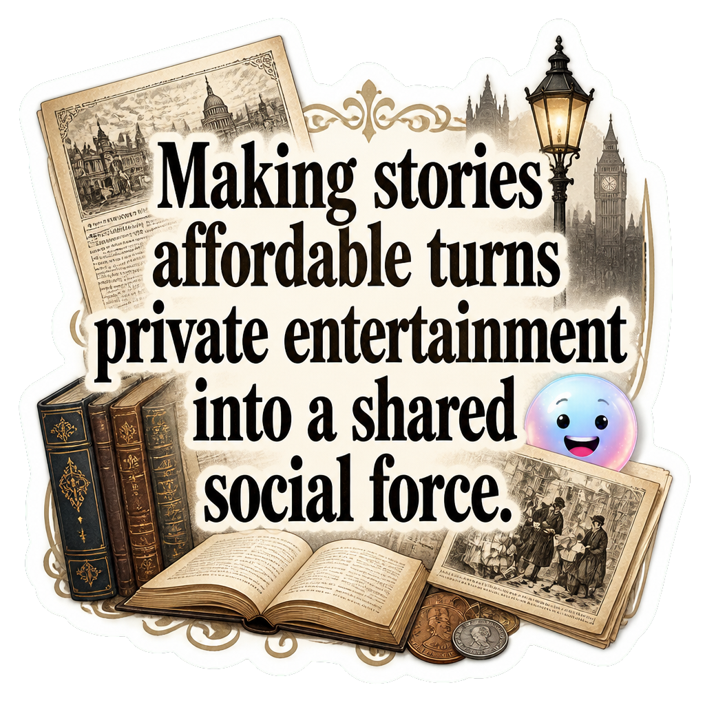 Making stories affordable turns private entertainment into a shared social force.