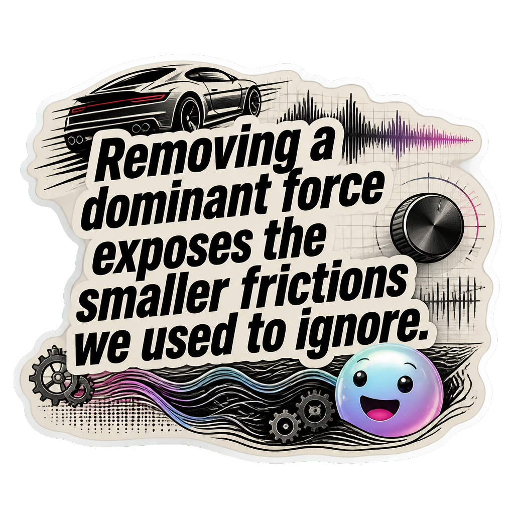 Removing a dominant force exposes the smaller frictions we used to ignore.