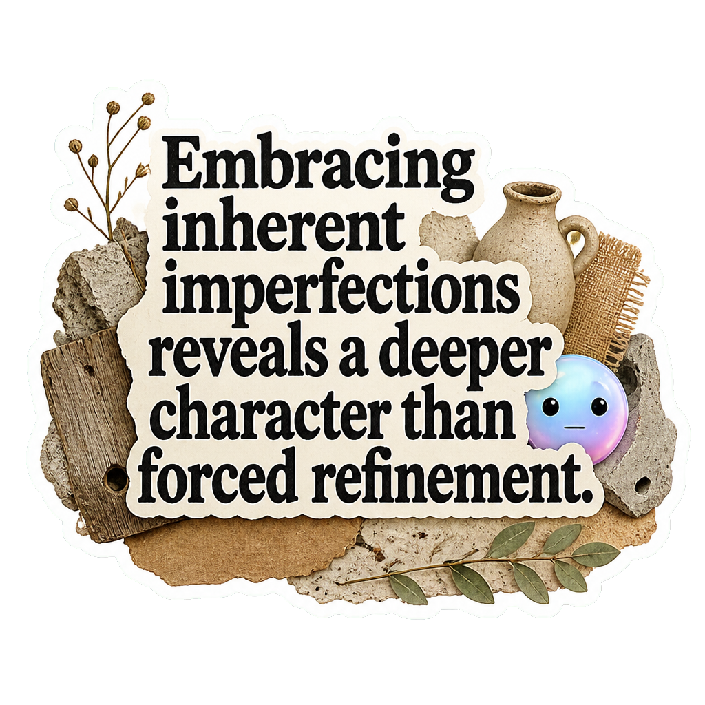Embracing inherent imperfections reveals a deeper character than forced refinement.