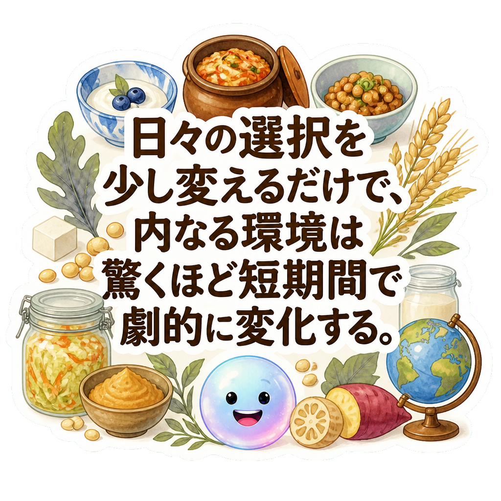 日々の選択を少し変えるだけで、内なる環境は驚くほど短期間で劇的に変化する。