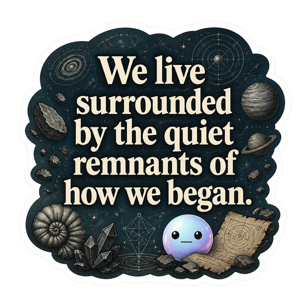 We live surrounded by the quiet remnants of how we began.