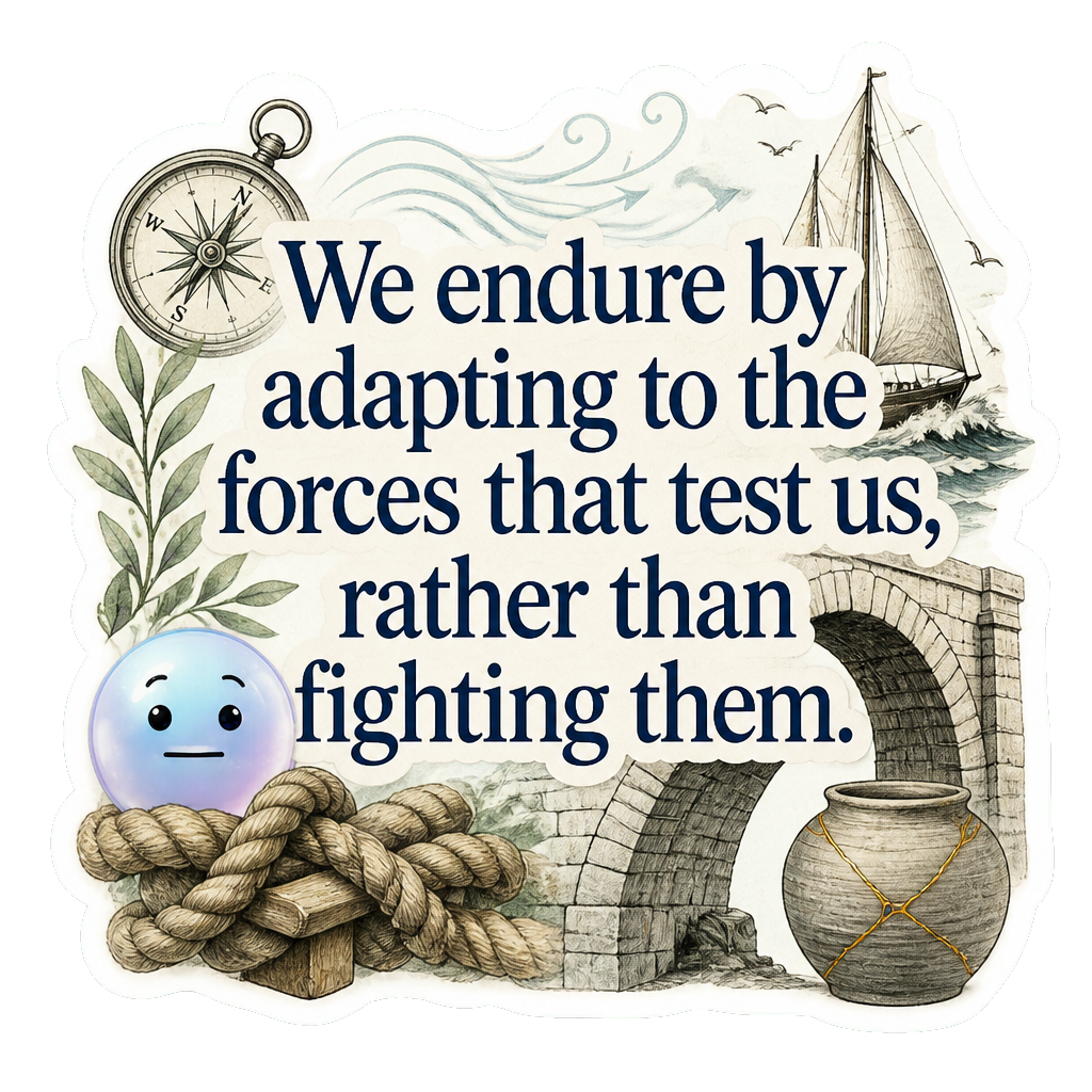 We endure by adapting to the forces that test us, rather than fighting them.