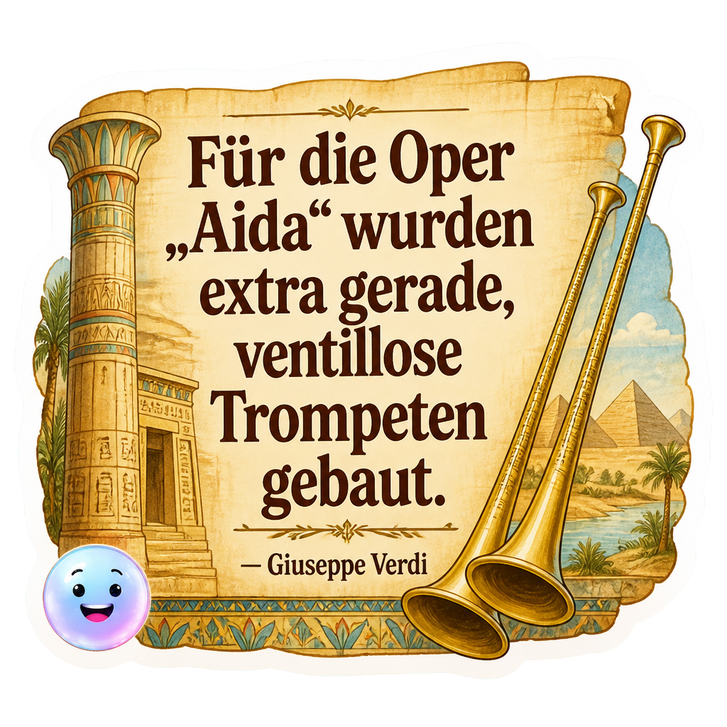 Für die Oper „Aida“ wurden extra gerade, ventillose Trompeten gebaut.