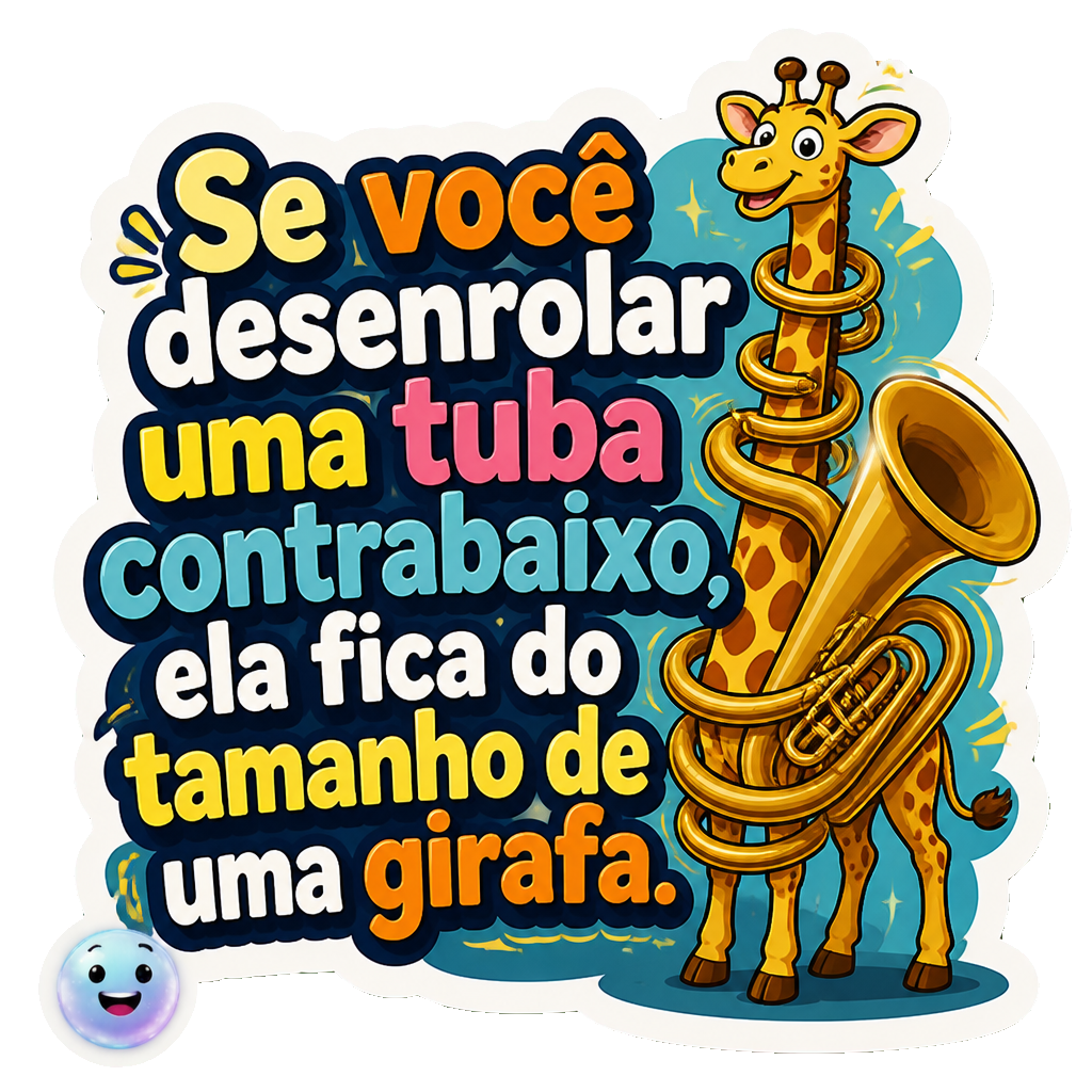 Se você desenrolar uma tuba contrabaixo, ela fica do tamanho de uma girafa.