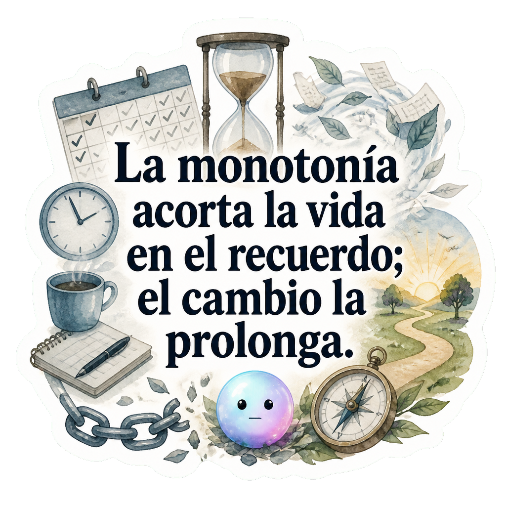 La monotonía acorta la vida en el recuerdo; el cambio la prolonga.