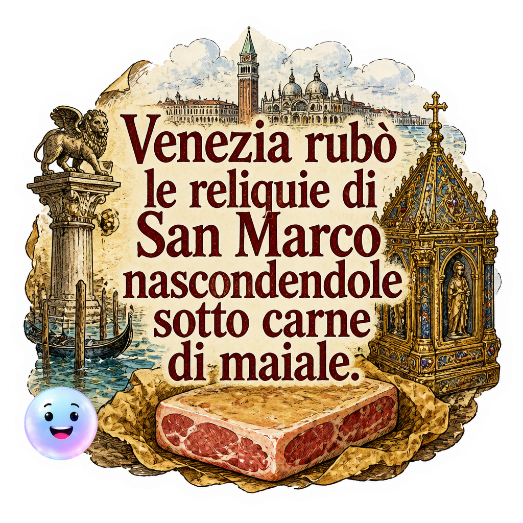 Venezia rubò le reliquie di San Marco nascondendole sotto carne di maiale.