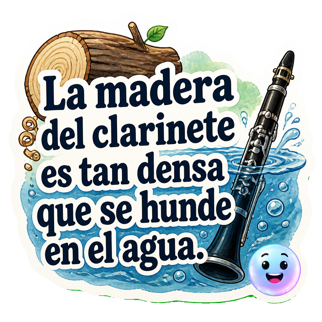 La madera del clarinete es tan densa que se hunde en el agua.