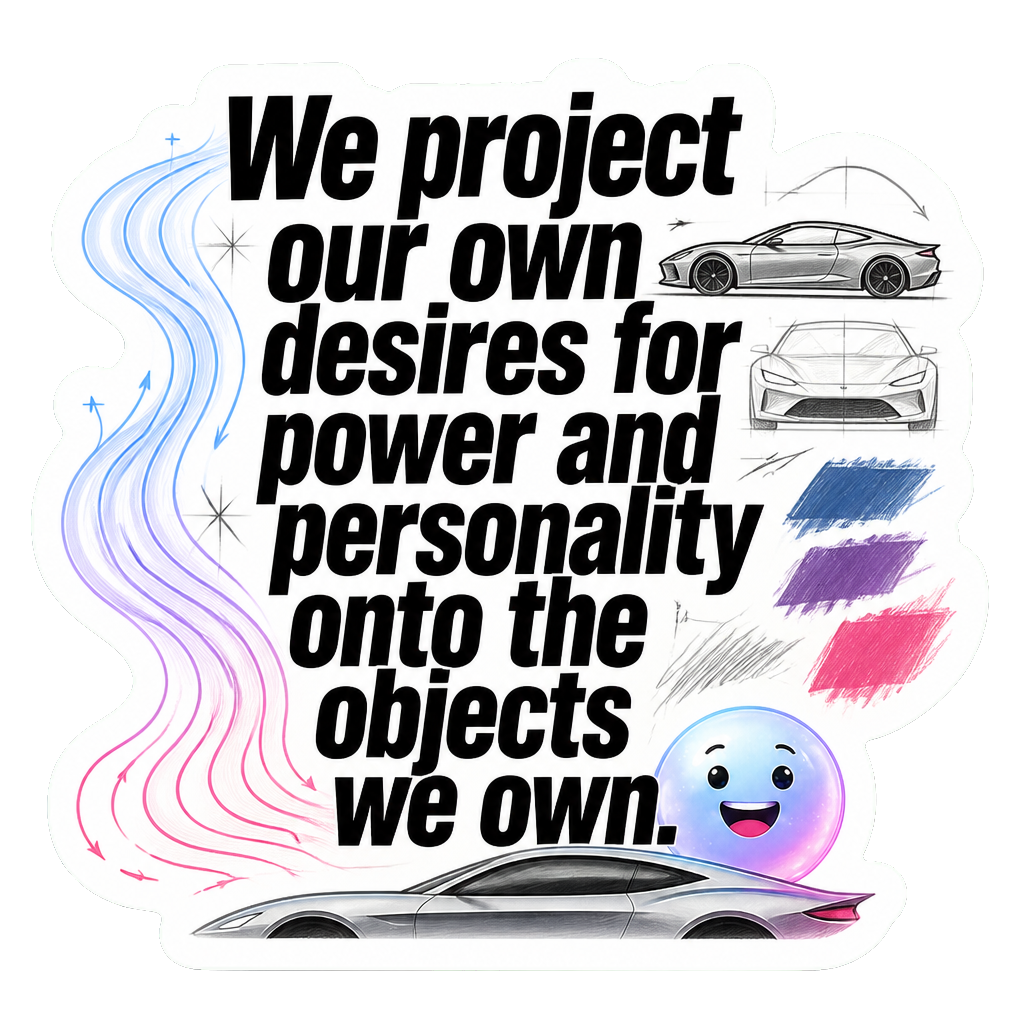 We project our own desires for power and personality onto the objects we own.