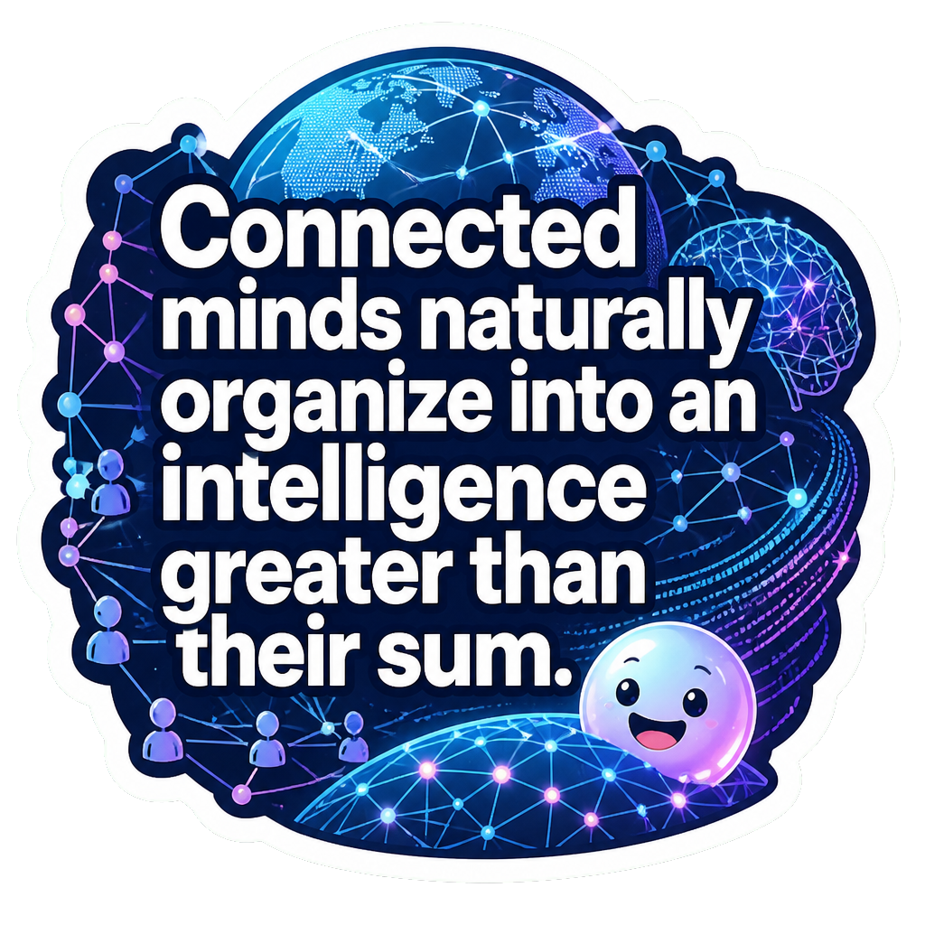 Connected minds naturally organize into an intelligence greater than their sum.