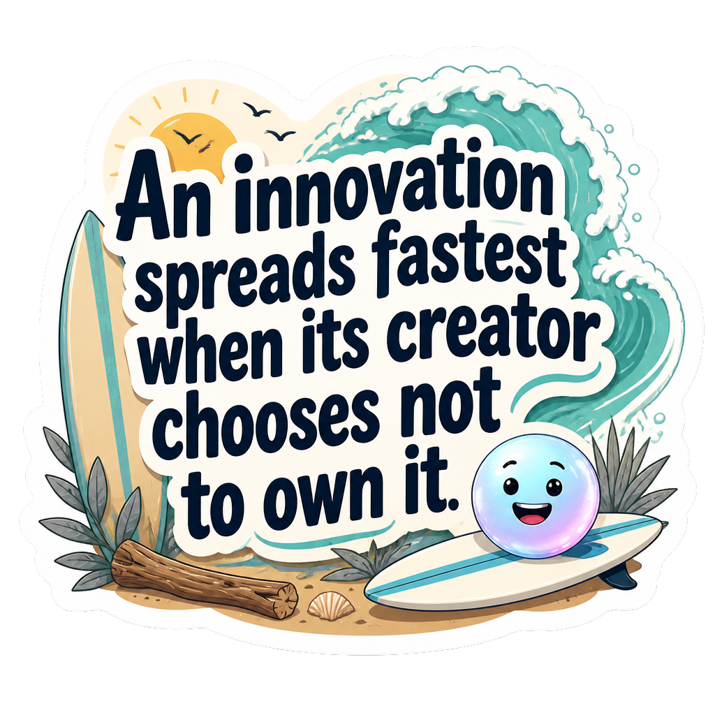 An innovation spreads fastest when its creator chooses not to own it.