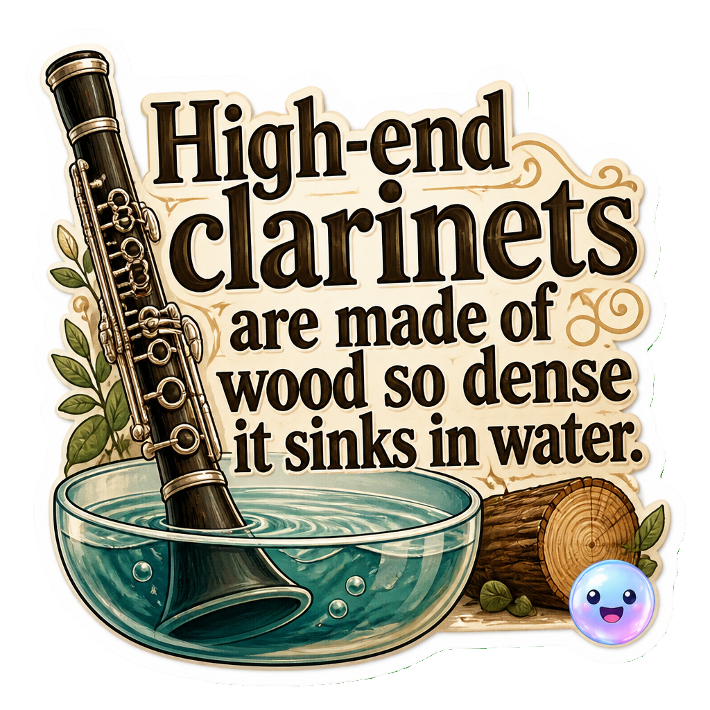 High-end clarinets are made of wood so dense it sinks in water.