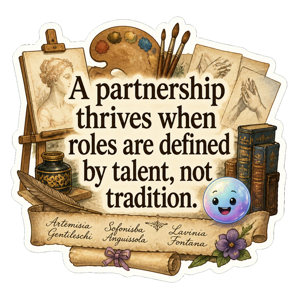 A partnership thrives when roles are defined by talent, not tradition.