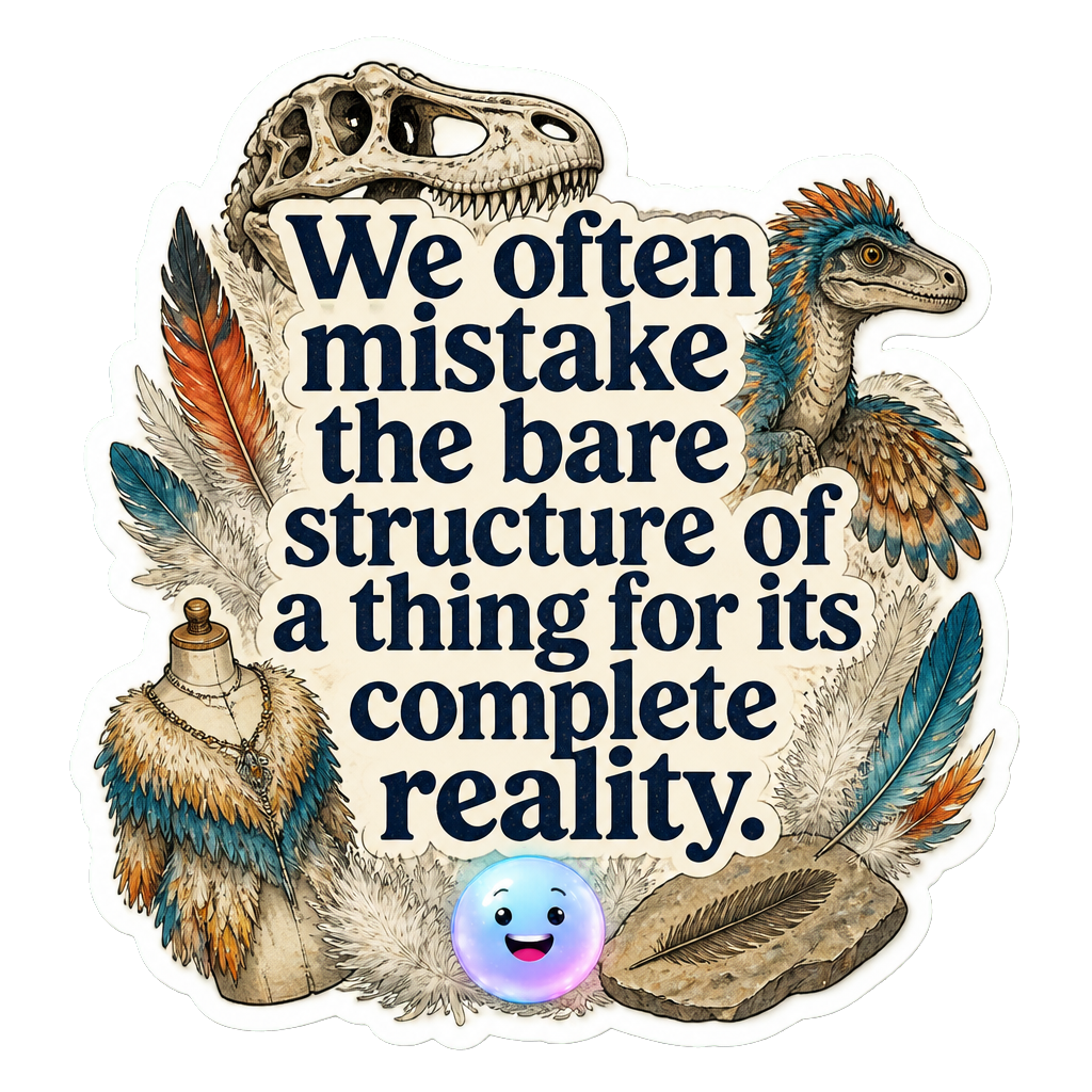 We often mistake the bare structure of a thing for its complete reality.