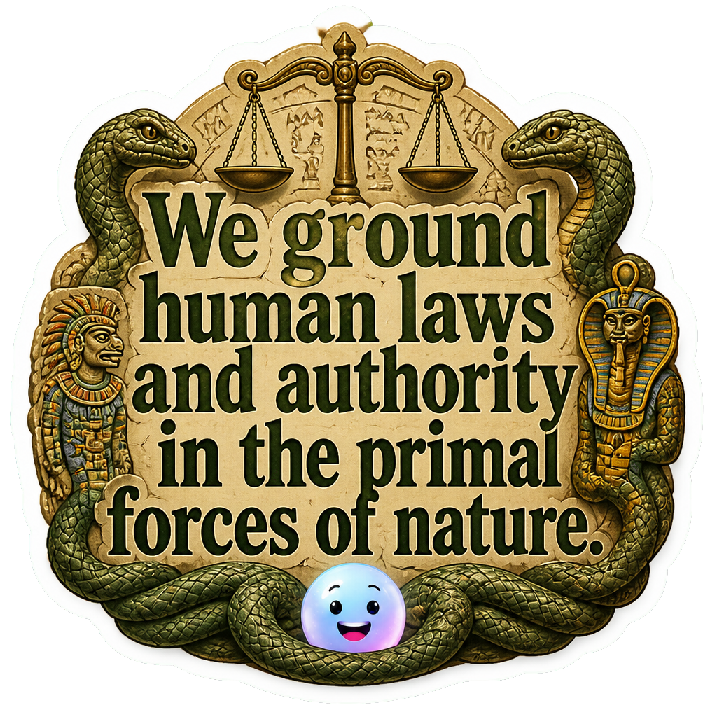 We ground human laws and authority in the primal forces of nature.