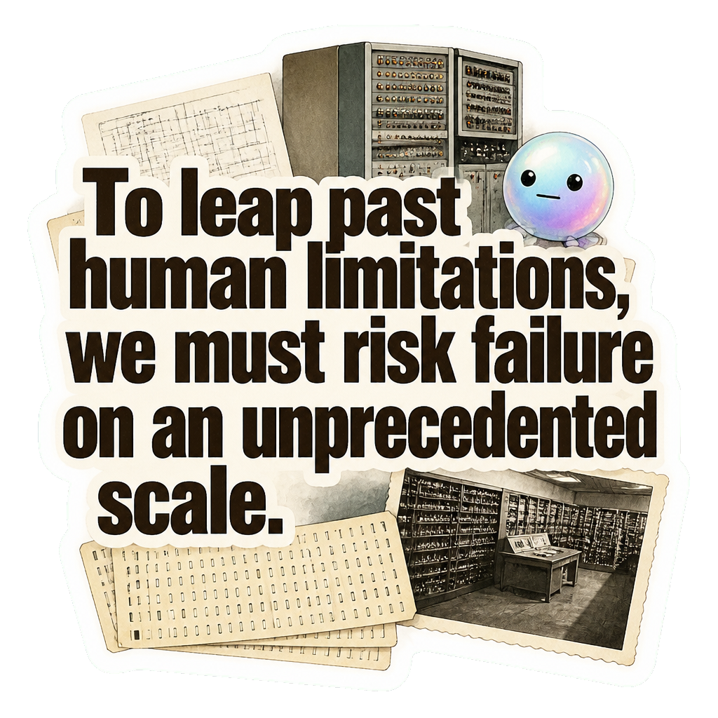 To leap past human limitations, we must risk failure on an unprecedented scale.