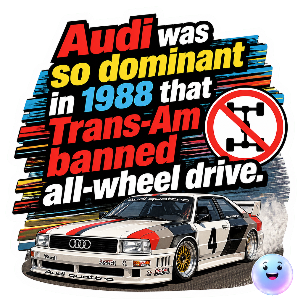 Audi was so dominant in 1988 that Trans-Am banned all-wheel drive.