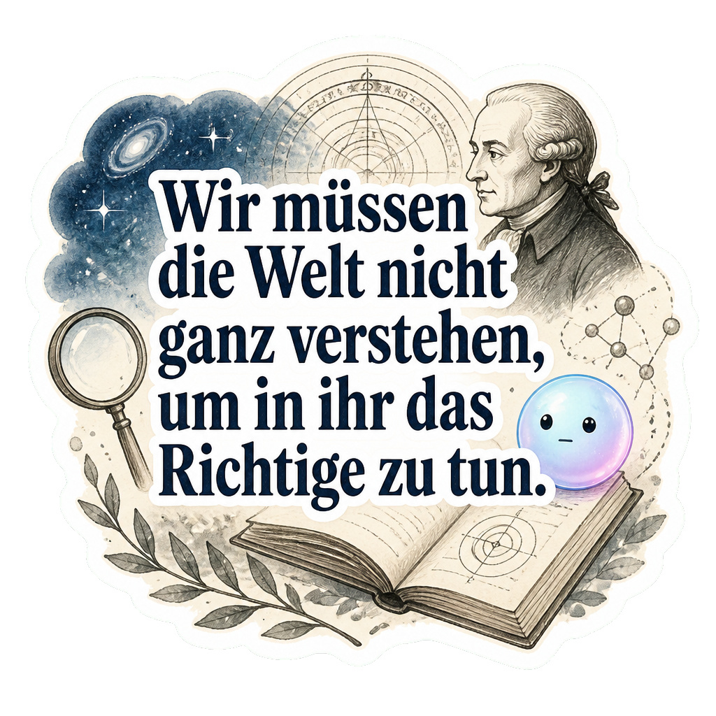 Wir müssen die Welt nicht ganz verstehen, um in ihr das Richtige zu tun.
