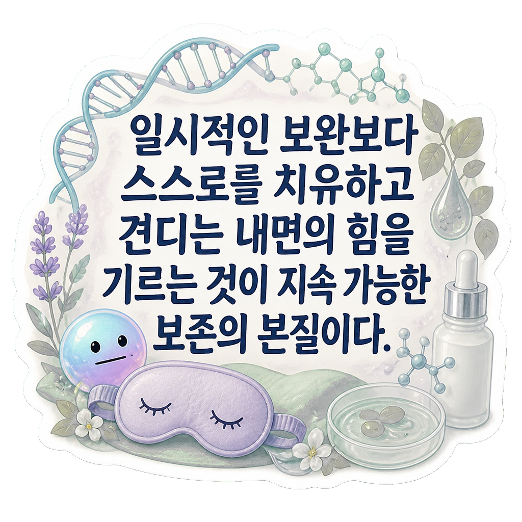 일시적인 보완보다 스스로를 치유하고 견디는 내면의 힘을 기르는 것이 지속 가능한 보존의 본질이다.