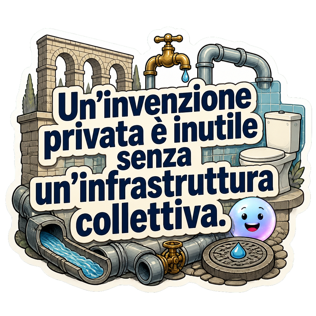 Un'invenzione privata è inutile senza un'infrastruttura collettiva.