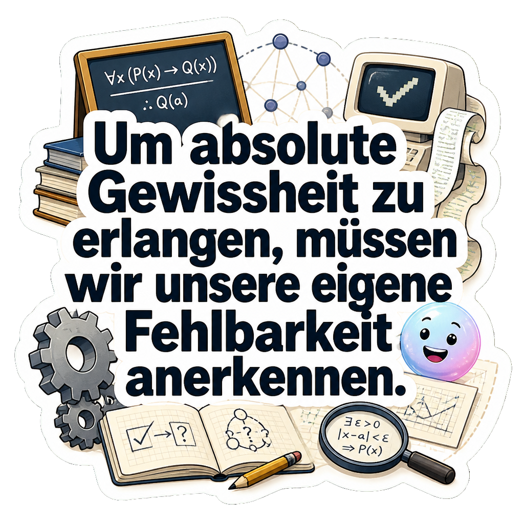 Um absolute Gewissheit zu erlangen, müssen wir unsere eigene Fehlbarkeit anerkennen.