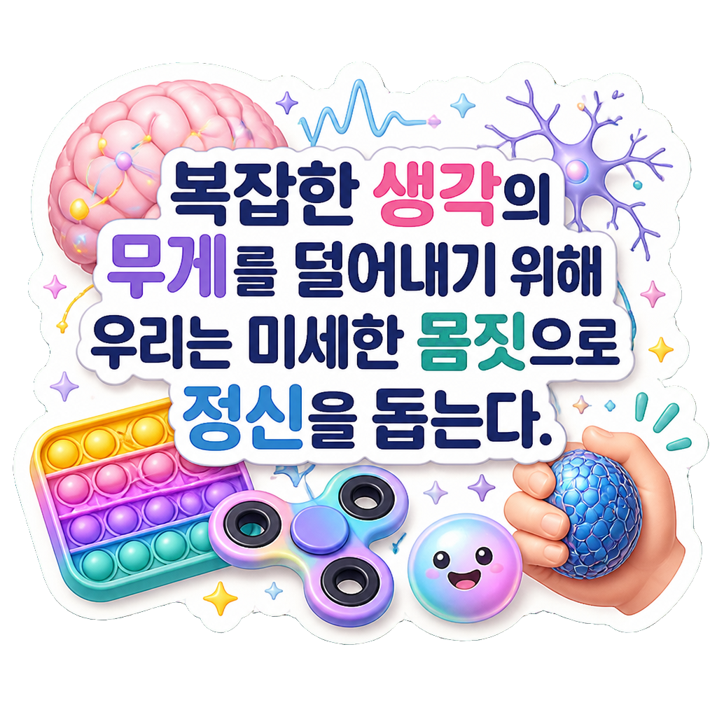 복잡한 생각의 무게를 덜어내기 위해 우리는 미세한 몸짓으로 정신을 돕는다.