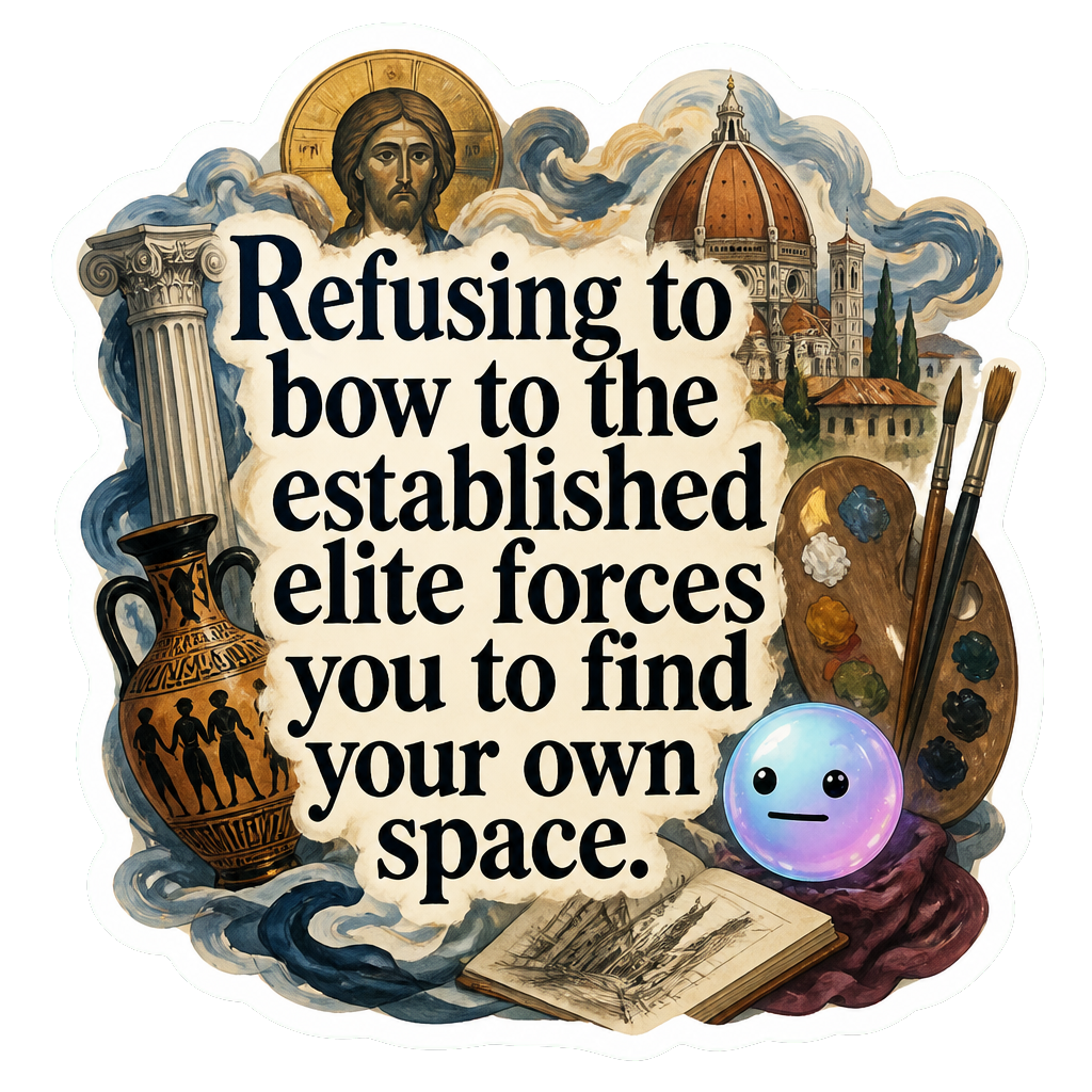 Refusing to bow to the established elite forces you to find your own space.