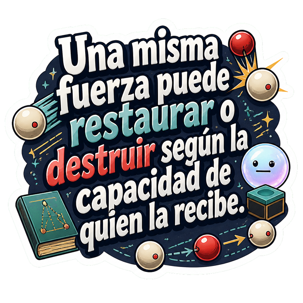 Una misma fuerza puede restaurar o destruir según la capacidad de quien la recibe.