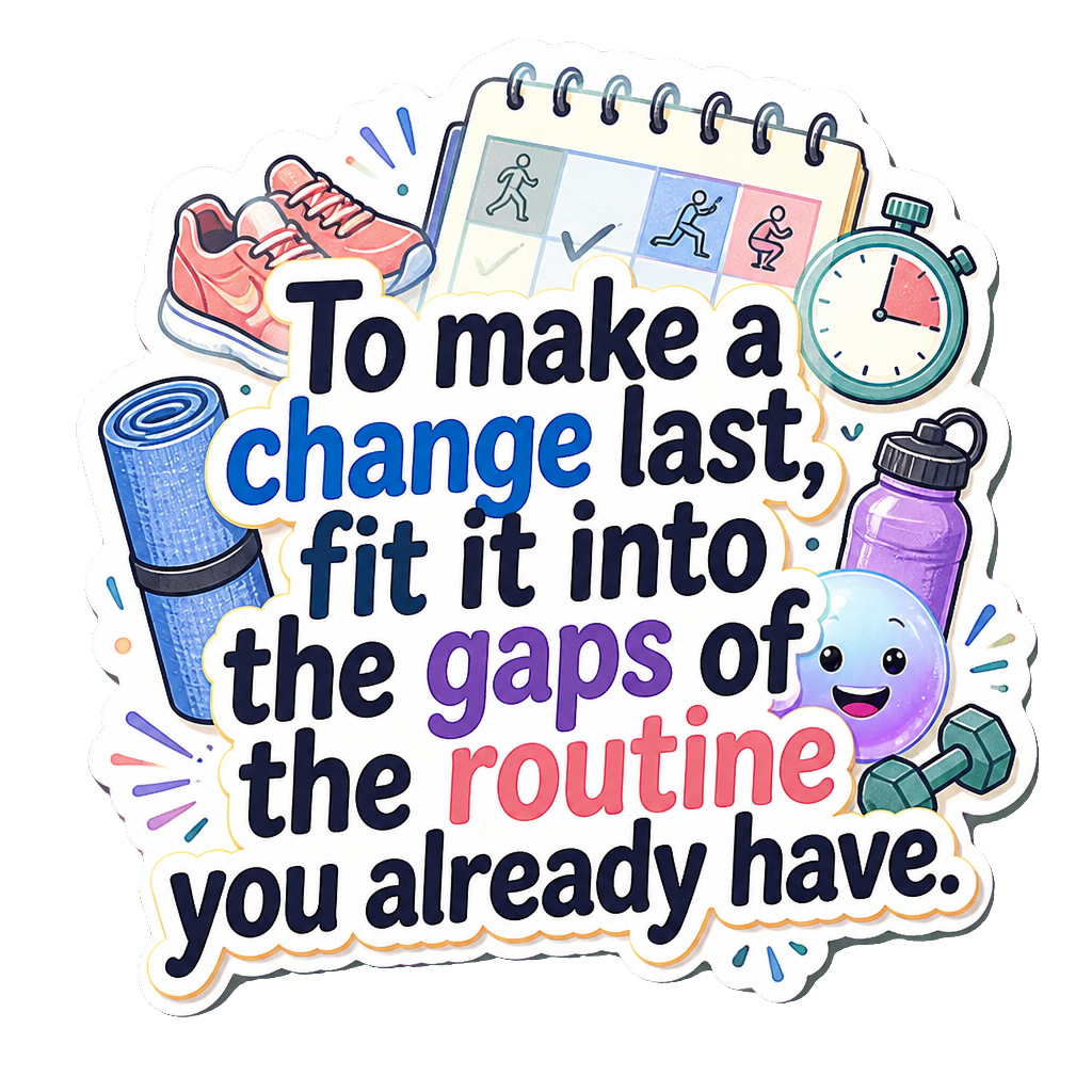 To make a change last, fit it into the gaps of the routine you already have.