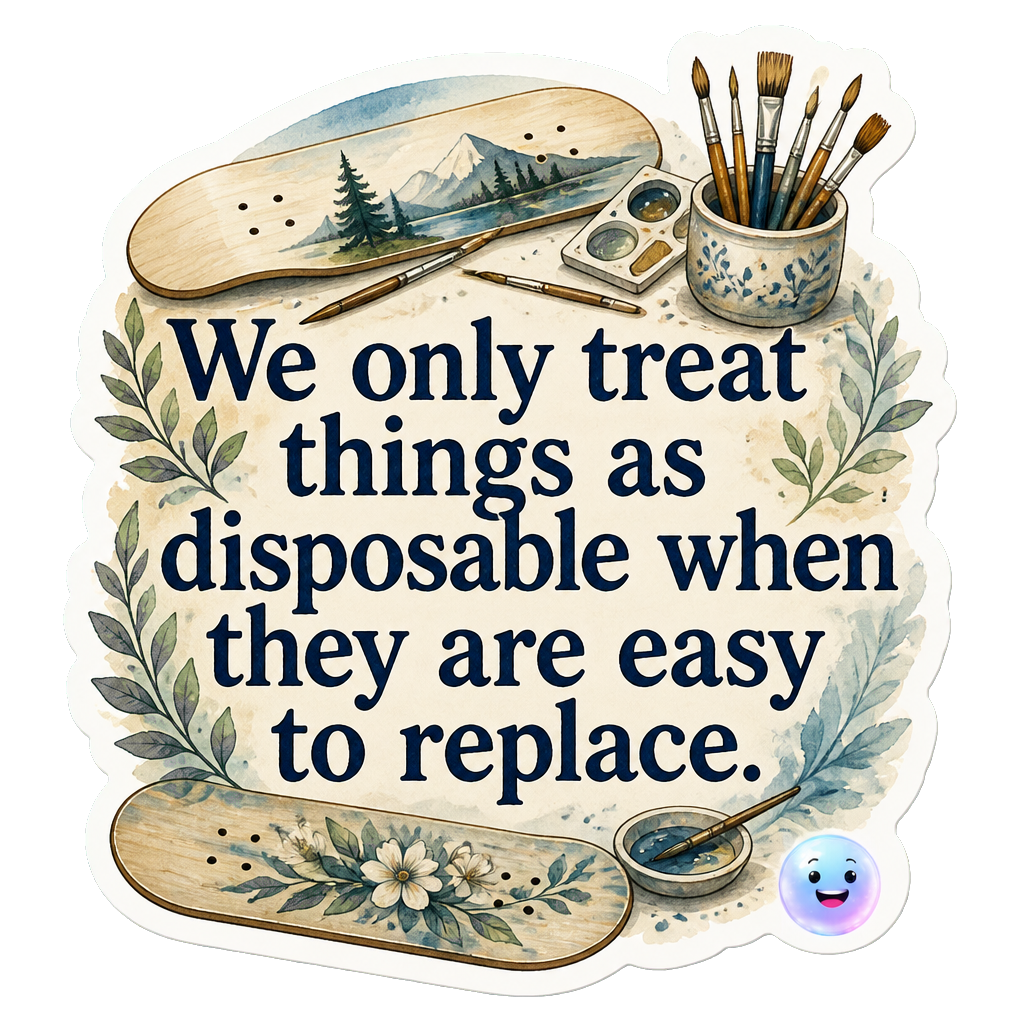 We only treat things as disposable when they are easy to replace.