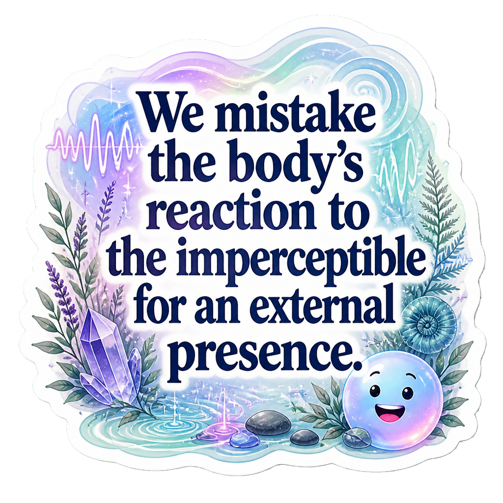 We mistake the body's reaction to the imperceptible for an external presence.