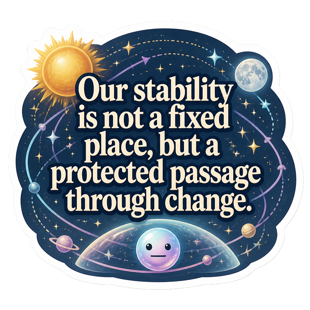 Our stability is not a fixed place, but a protected passage through change.