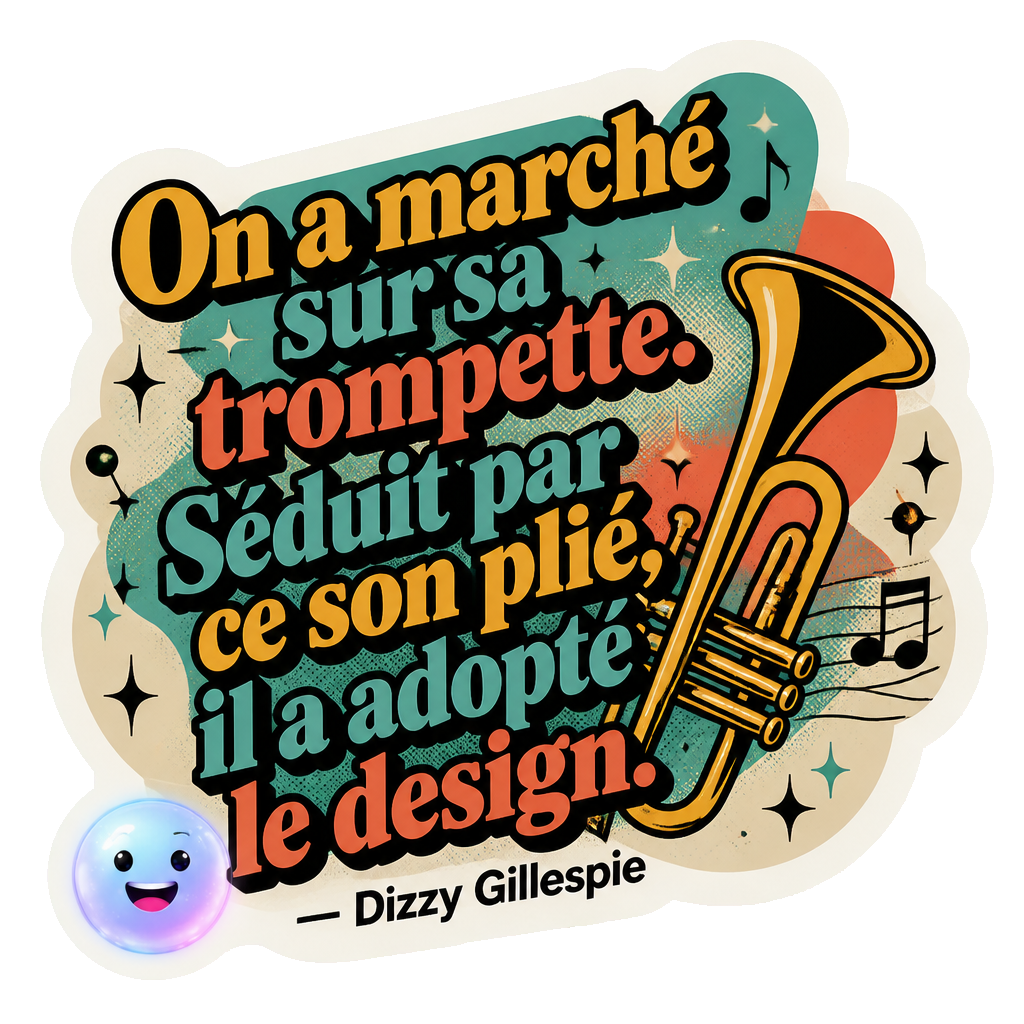 On a marché sur sa trompette. Séduit par ce son plié, il a adopté le design.